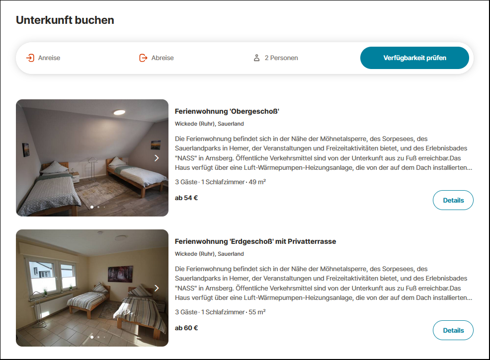 Belegung und Buchung 1